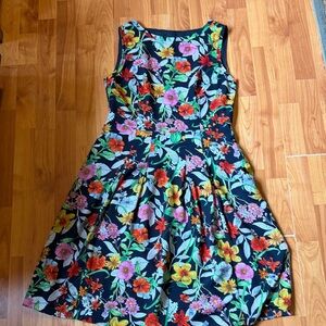 Jones New York Kids Floral Dress - Black with Multicolor Flowers